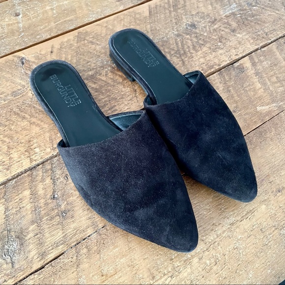 Little Burgundy | Suede Black Mules - Picture 2 of 5